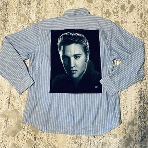 Elvis Presley Pin Stripe Button Down Shirt